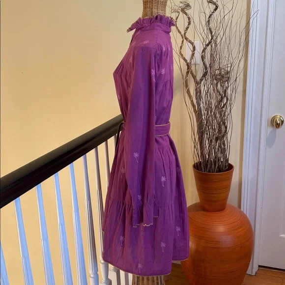 Zindagi Limited Edition pink dress with embroidered palmshas gold trimmings Dresses